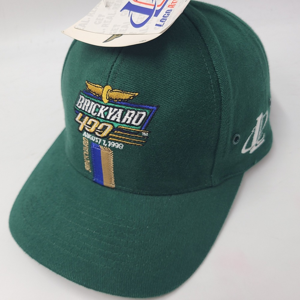 Vintage Brickyard 400 Hat Adjustable Logo Athletic Green NASCAR‎ Racing 1998 Men